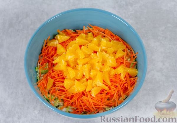Салат из пекинской капусты с морковью и апельсинами